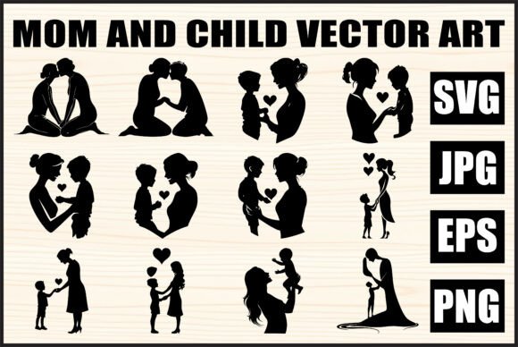 Emotional Mother and Child SVG Bundle