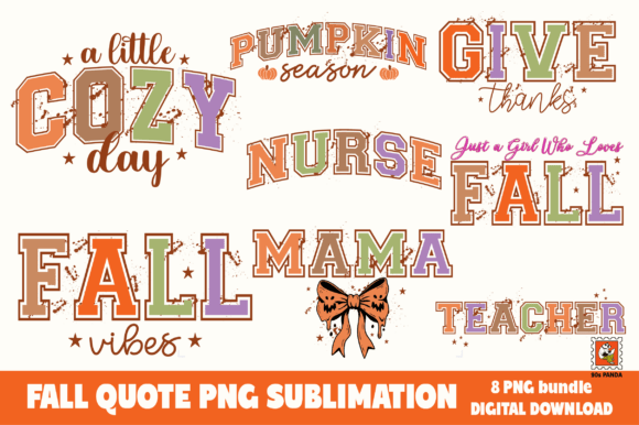 Fall Quote PNG Sublimation Bundle