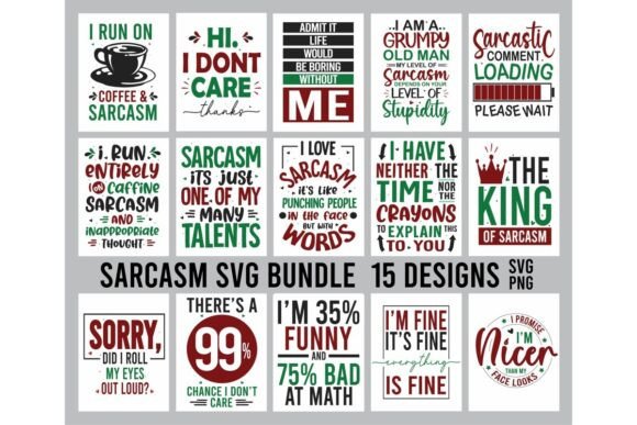 Funny Sarcastic Quotes Svg PNG Bundle