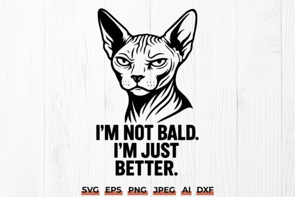 Sphynx Cat SVG - Funny Hairless Cat PNG